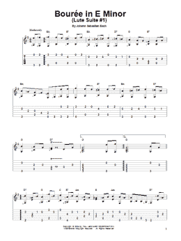 page one of Bourree (Solo Guitar)