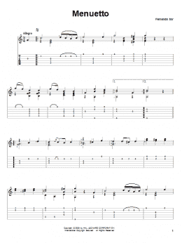 page one of Menuetto (Solo Guitar)