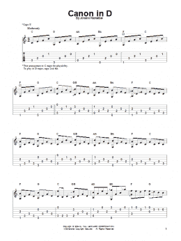 page one of Canon In D (Solo Guitar)