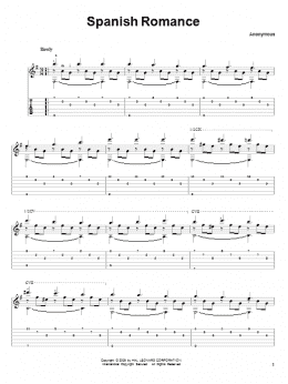 page one of Spanish Romance (Solo Guitar)