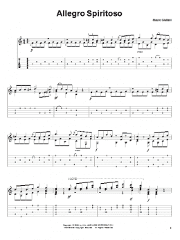 page one of Allegro Spiritoso (Solo Guitar)