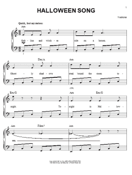 page one of Halloween Song (Easy Piano)