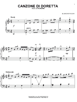page one of Canzone di Doretta (Easy Piano)