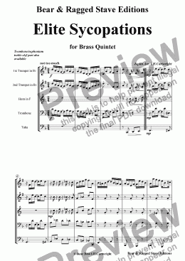 page one of Elite Syncopations for Brass Quintet
