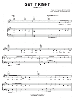 page one of Get It Right (Piano, Vocal & Guitar Chords (Right-Hand Melody))