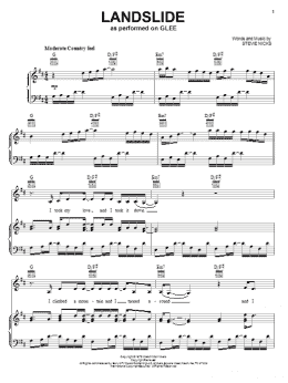 page one of Landslide (Piano, Vocal & Guitar Chords (Right-Hand Melody))