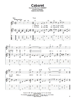 page one of Cabaret (Solo Guitar)