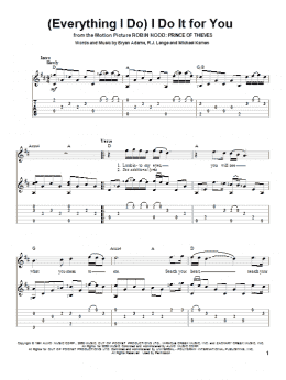 page one of (Everything I Do) I Do It For You (Solo Guitar)