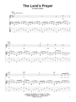 page one of The Lord's Prayer (Solo Guitar)