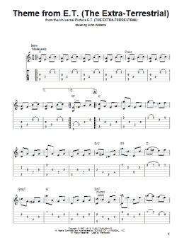 page one of Theme From E.T. (The Extra-Terrestrial) (Solo Guitar)