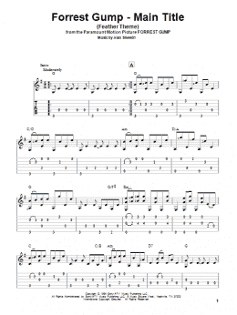 page one of Forrest Gump - Main Title (Feather Theme) (Solo Guitar)