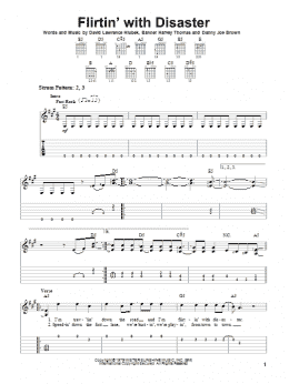 page one of Flirtin' With Disaster (Easy Guitar Tab)