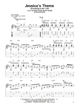 page one of Jessica's Theme (Breaking In The Colt) (from The Man From Snowy River) (Solo Guitar)