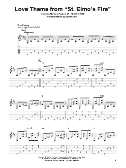 page one of Love Theme From St. Elmo's Fire (Solo Guitar)