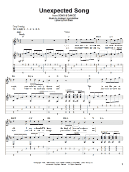 page one of Unexpected Song (from Song & Dance) (Solo Guitar)