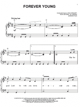 page one of Forever Young (Easy Piano)
