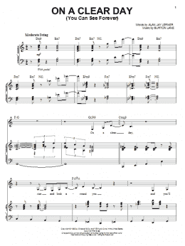 page one of On A Clear Day (You Can See Forever) (Piano & Vocal)