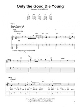 page one of Only The Good Die Young (Easy Guitar Tab)