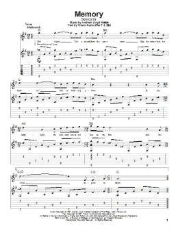 page one of Memory (from Cats) (Solo Guitar)