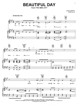 page one of Beautiful Day (Piano, Vocal & Guitar Chords (Right-Hand Melody))