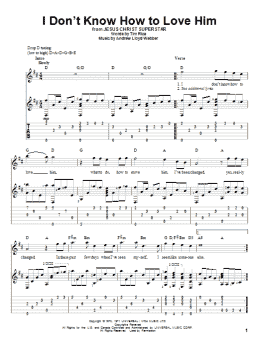 page one of I Don't Know How To Love Him (Solo Guitar)