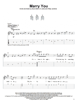 page one of Marry You (Easy Guitar Tab)
