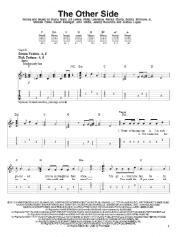 page one of The Other Side (Easy Guitar Tab)