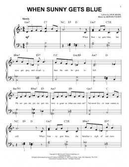 page one of When Sunny Gets Blue (Easy Piano)