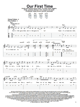 page one of Our First Time (Easy Guitar Tab)