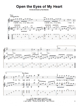 page one of Open The Eyes Of My Heart (Solo Guitar)