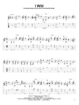 page one of I Will (Solo Guitar)