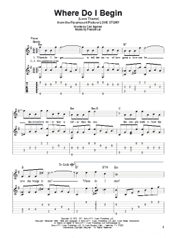 page one of Where Do I Begin (Love Theme) (Solo Guitar)
