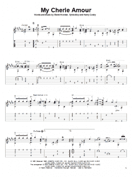 page one of My Cherie Amour (Solo Guitar)
