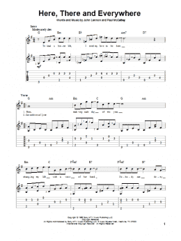 page one of Here, There And Everywhere (Solo Guitar)