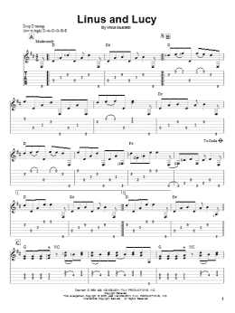 page one of Linus And Lucy (Solo Guitar)