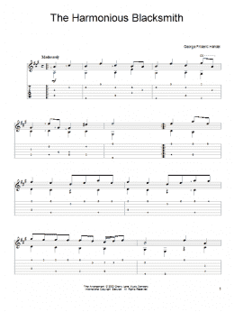 page one of The Harmonious Blacksmith (Solo Guitar)