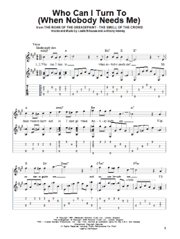 page one of Who Can I Turn To (When Nobody Needs Me) (Solo Guitar)
