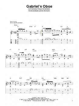 page one of Gabriel's Oboe (from The Mission) (Solo Guitar)