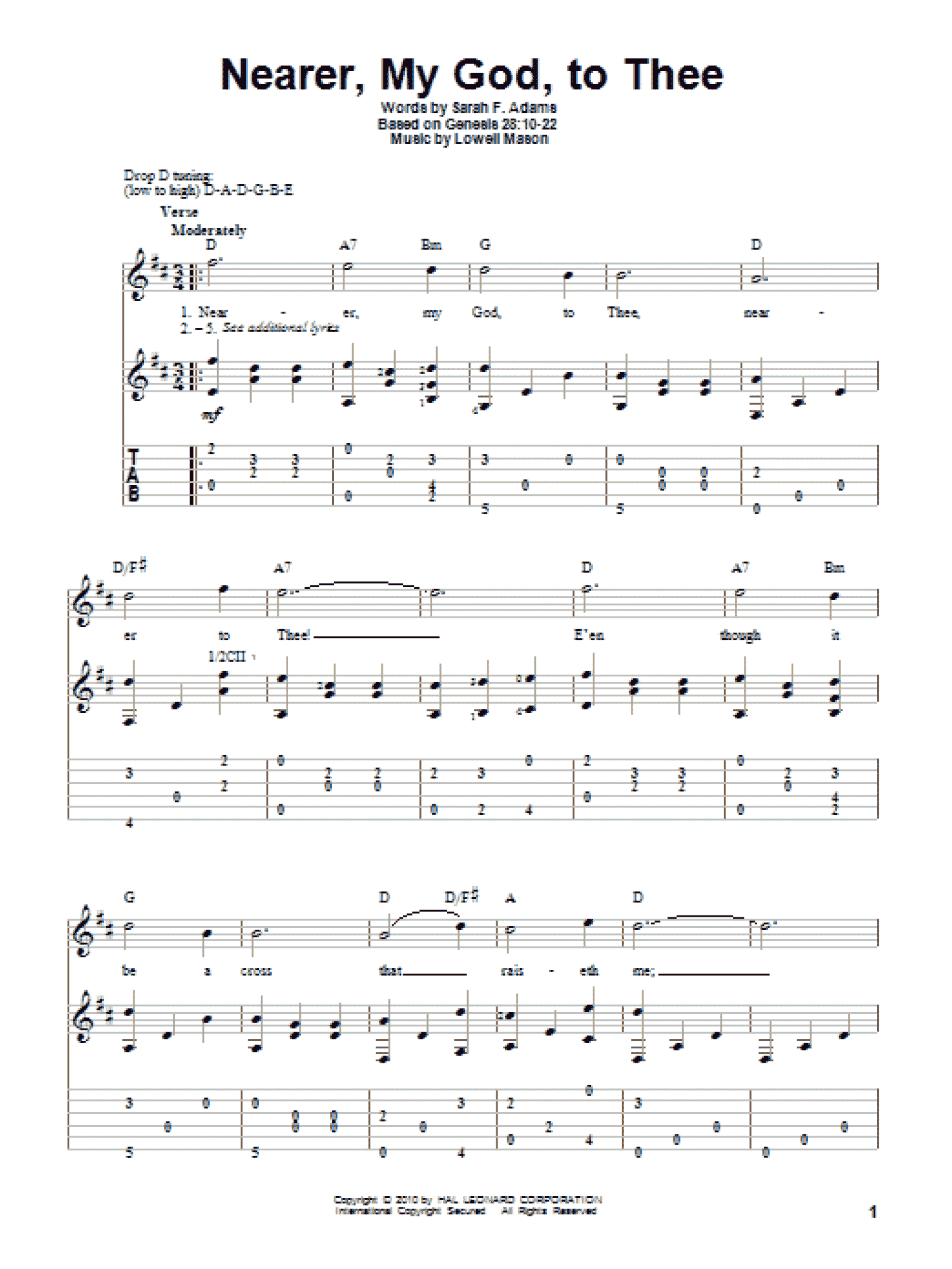 Nearer, My God, To Thee (Solo Guitar)