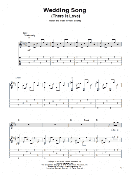 page one of Wedding Song (There Is Love) (Solo Guitar)
