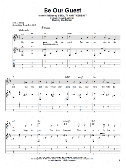 page one of Be Our Guest (from Beauty And The Beast) (Solo Guitar)