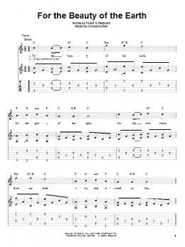 page one of For The Beauty Of The Earth (Solo Guitar)