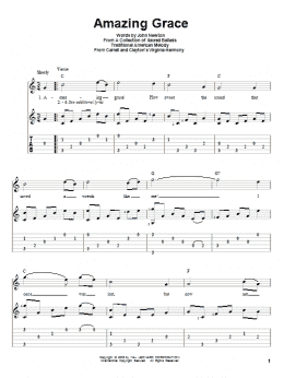 page one of Amazing Grace (Solo Guitar)
