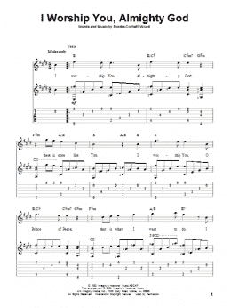 page one of I Worship You, Almighty God (Solo Guitar)