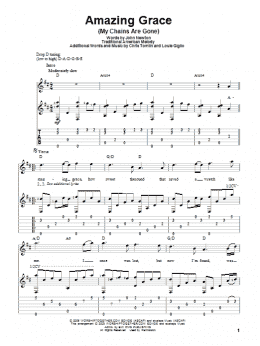 page one of Amazing Grace (My Chains Are Gone) (Solo Guitar)