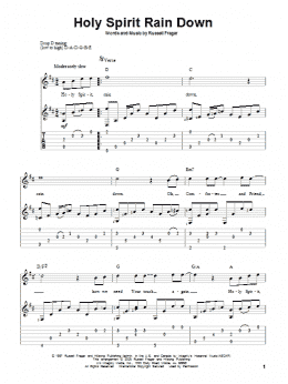 page one of Holy Spirit Rain Down (Solo Guitar)
