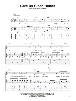 page one of Give Us Clean Hands (Solo Guitar)