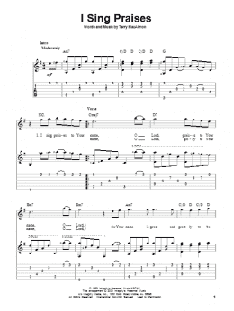 page one of I Sing Praises (Solo Guitar)