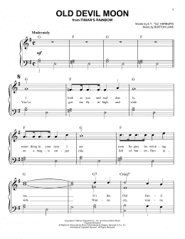 page one of Old Devil Moon (Easy Piano)