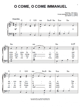 page one of O Come, O Come Immanuel (Easy Piano)
